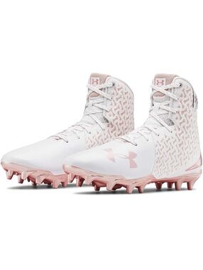 Under Armour Women's UA Highlight MC Lacrosse Cleats White Pink Women’s 8.5